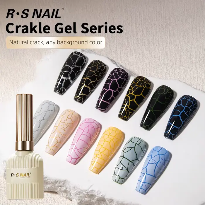 RSNAIL Crackle Gel vernis à ongles naturel sec bricolage Nail Art Cracking Gel vernis Crackle noir b