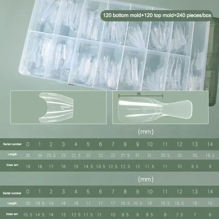 240 faux ongles ovales ultra-fins pour extension rapide
