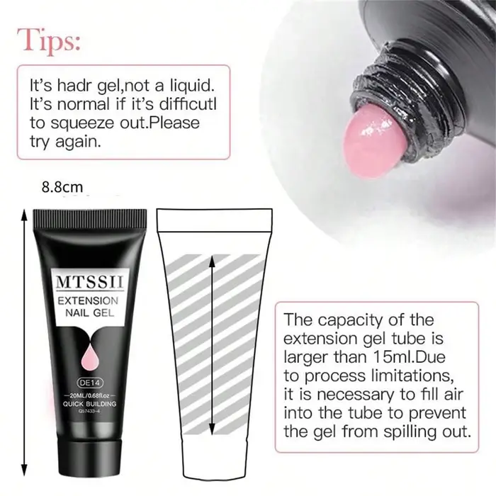 8 pièces/ensemble 20ml ensemble de Gel d'extension rapide clair rose ongles UV Gel pointe forme acrylique tranche