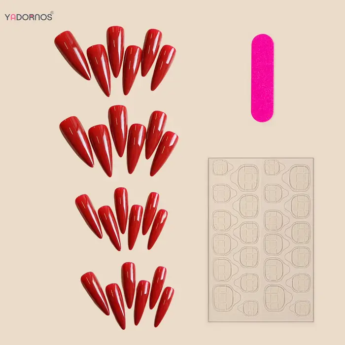 Faux-ongles à pression en forme de cercueil