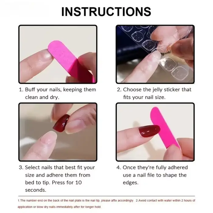 24 faux ongles à presser en amande