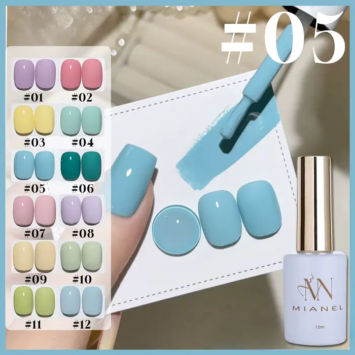 MIANEL 12ML Vernis Gel Vert Turquoise Éclatant Tendance Bleu-Vert Couleur d'Ongles 2026 Nail Art Longue Durée et à la Mode