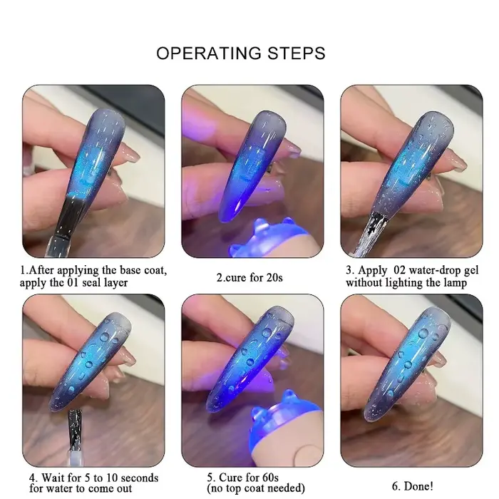 Gel à ongles auto-formant effet goutte d'eau