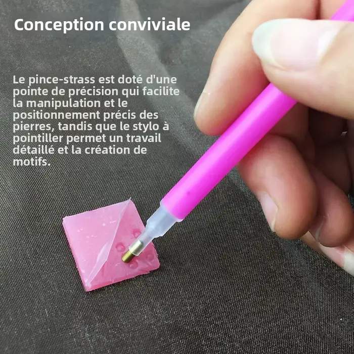 Ensemble de sélecteurs de strass avec stylo à points
