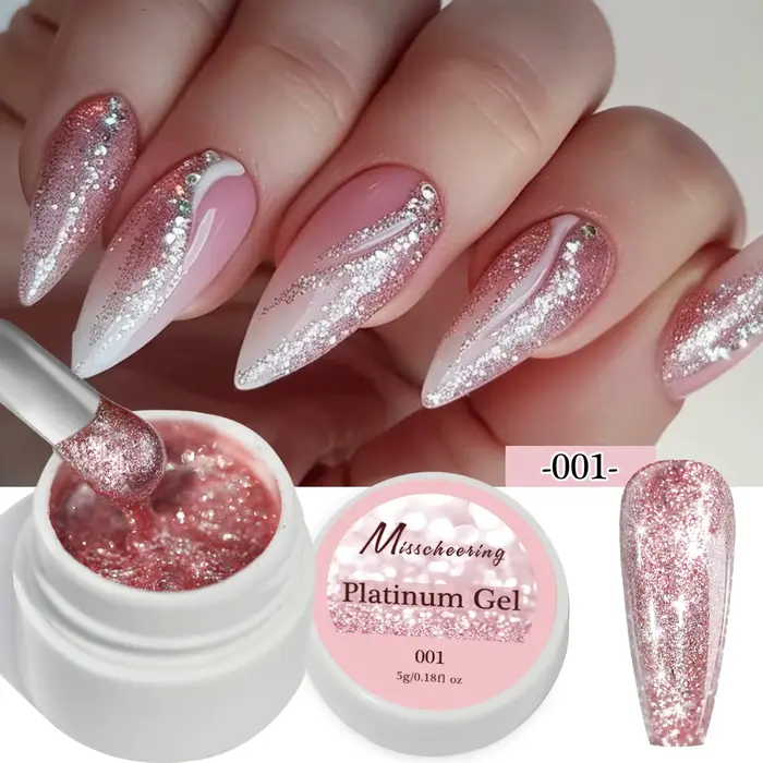 Gel à ongles scintillant or