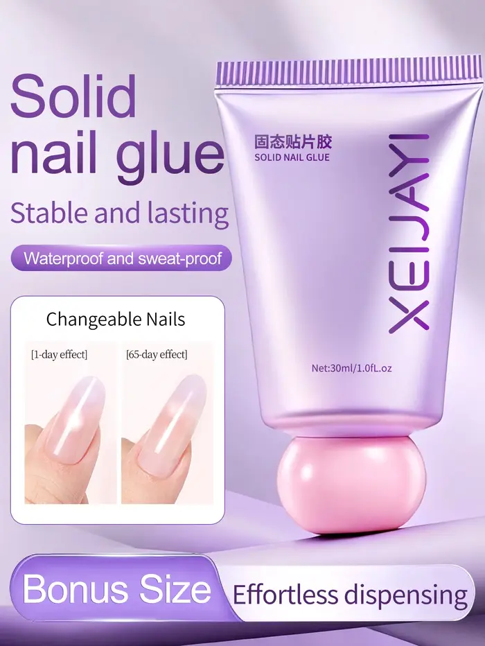XEIJAYI 1pc 30ml Gel à ongles solide - Gel pour pointes d'ongles