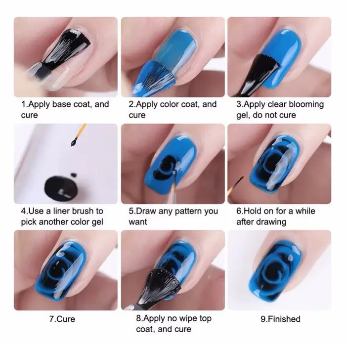 MSHARE Blooming Nails Gel Laque Soak Off Gel à effet d'épandage LED UV