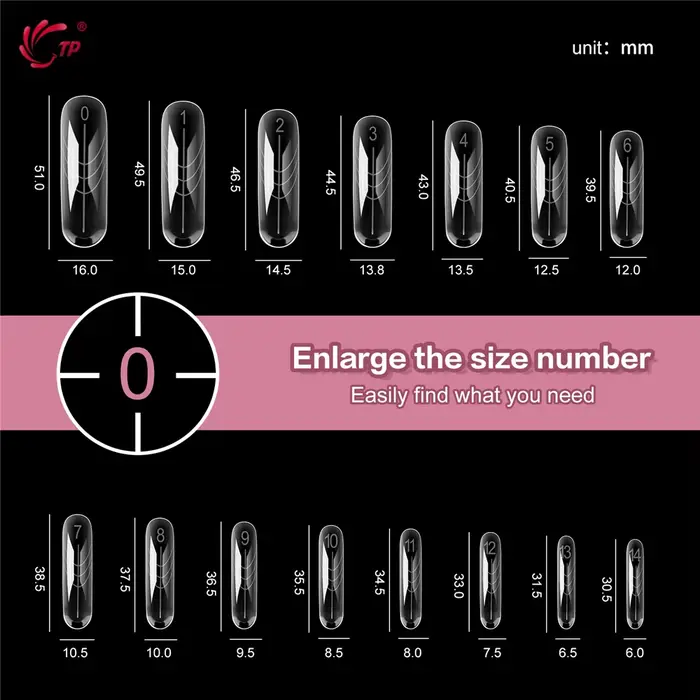 TP 150 pièces formes d'ongles cercueil incurvées longues moule à ongles clair pour Gel d'ongle Poly