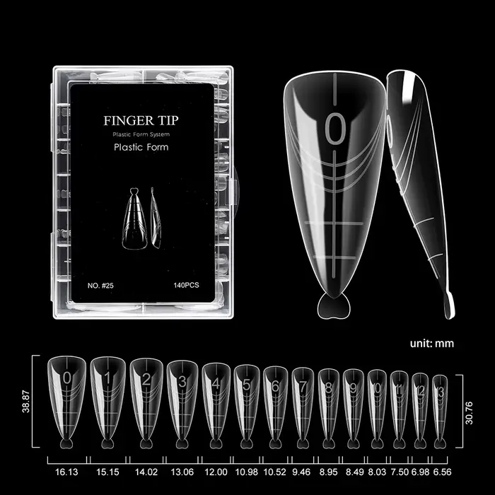TP 70 pièces/140 pièces ongles clairs double forme couverture complète système d'extension d'ongle c
