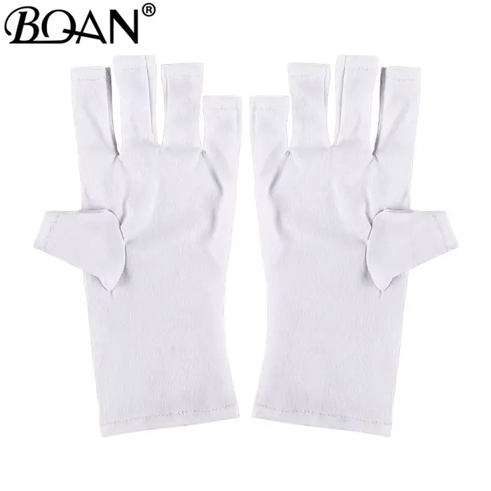 BQAN 1 Paire de Gants Anti-UV pour Ongles, Gants de Protection UV sans Doigts pour Manucure, Outils 