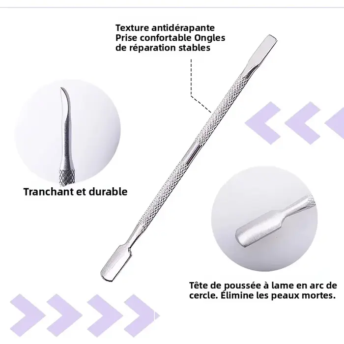 Dissolvant de cuticules en acier inoxydable