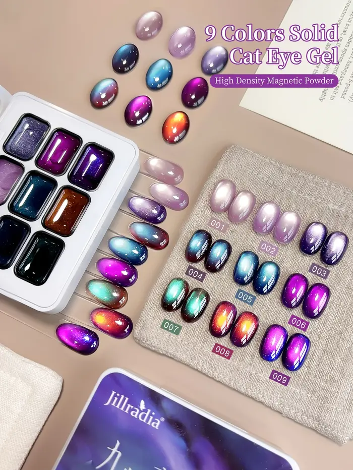 Jillradia 9 Couleurs Gel à Tapoter Semi-Solide Effet Estompé Haute Saturation Populaire Spécial Salon de Manucure