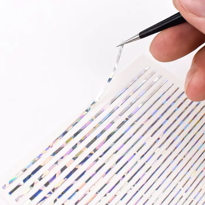 Autocollants holographiques colorés pour la décoration des ongles