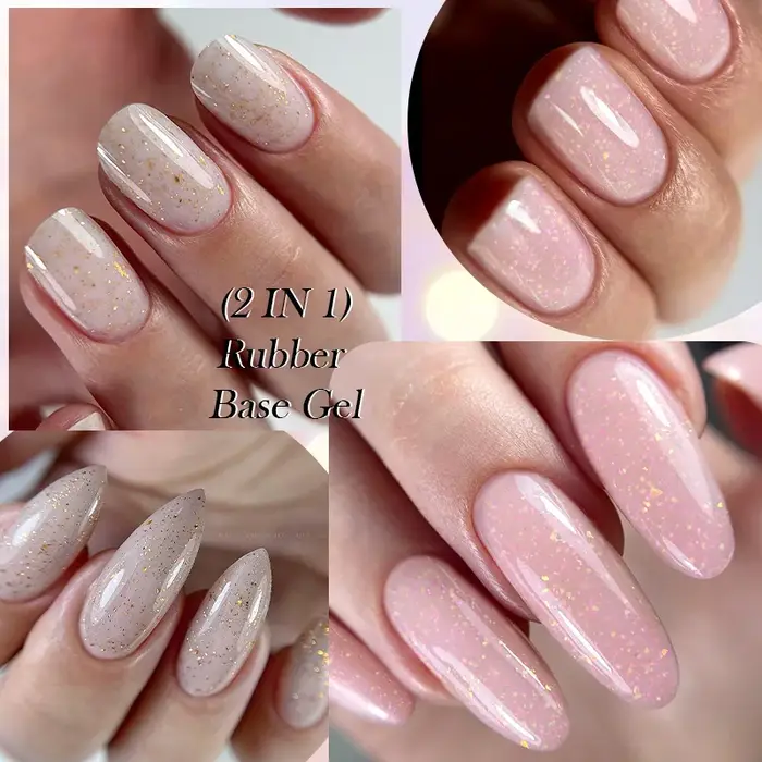 LILYCUTE 7ml paillettes or Rose Base en caoutchouc Gel vernis à ongles nu Semi Permanent tremper UV LED vernis bricolage Nail Art manucure