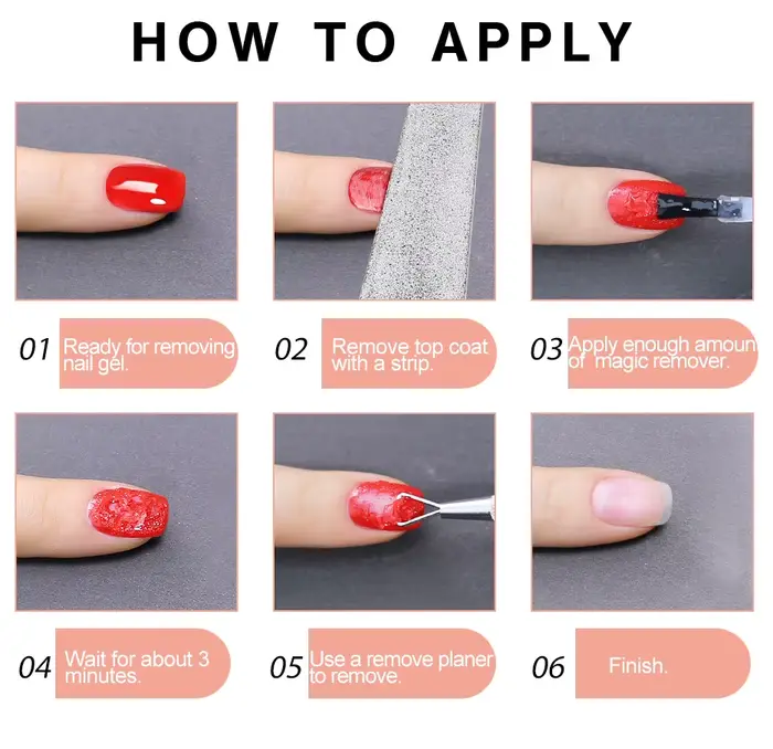 NAILCO 15ml Magic Remover – Dissolvant rapide pour vernis à ongles semi-permanent, gel UV et colle à ongles