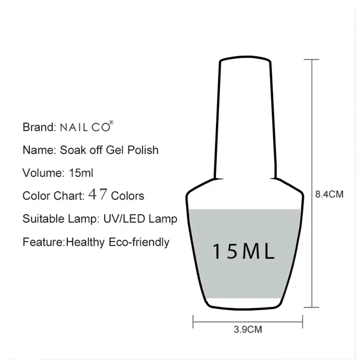 NAILCO 85 couleurs Gel à ongles UV LED 15ML laque pour manucure vernis hybride semi-permanent