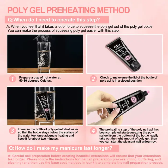 Kit Nail Art Salon & Home – Ensemble d'extension de gel à construction rapide sans odeur de 0,51 oz