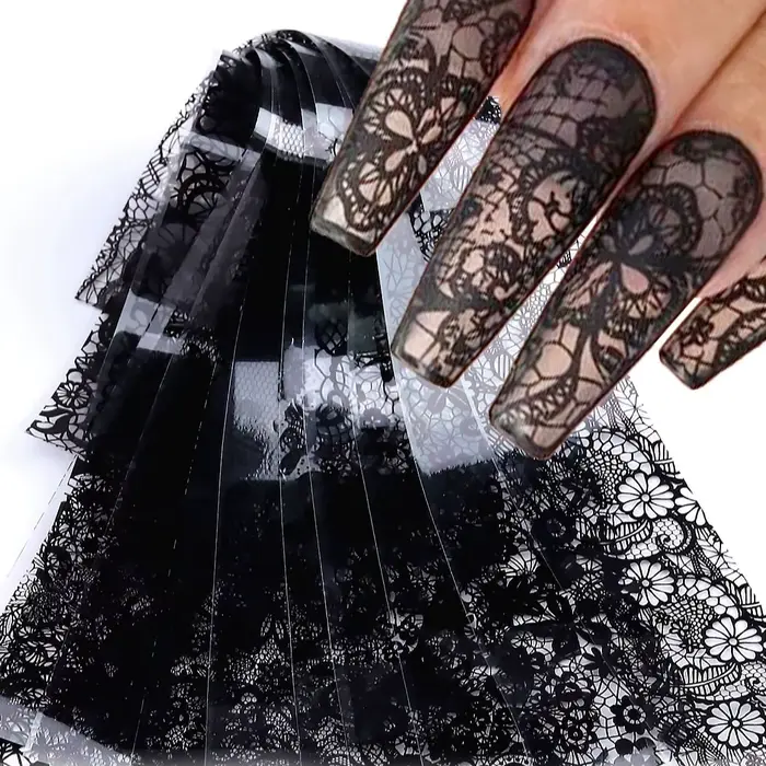 Feuilles d'autocollants pour ongles en dentelle