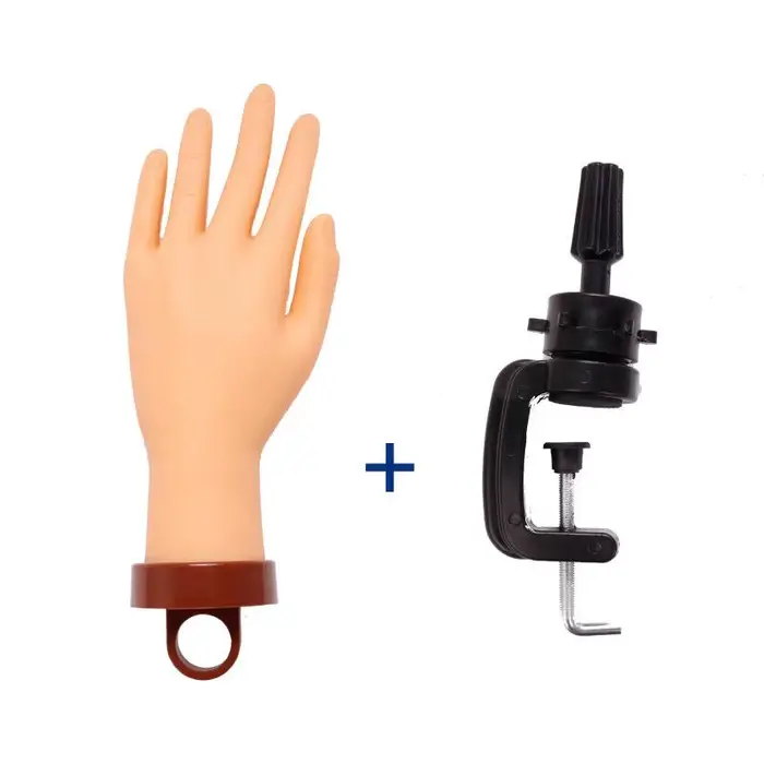 Main Artificielle Flexible et Réglable pour Nail Art – Modèle Prothétique en Plastique pour Pratique
