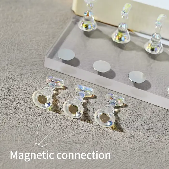 Support magnétique Transparent pour faux ongles Aurora, 5/10 pièces, présentoir à pression sur les o