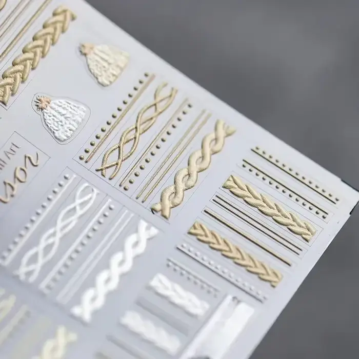 Autocollant pour ongles gravé en acrylique