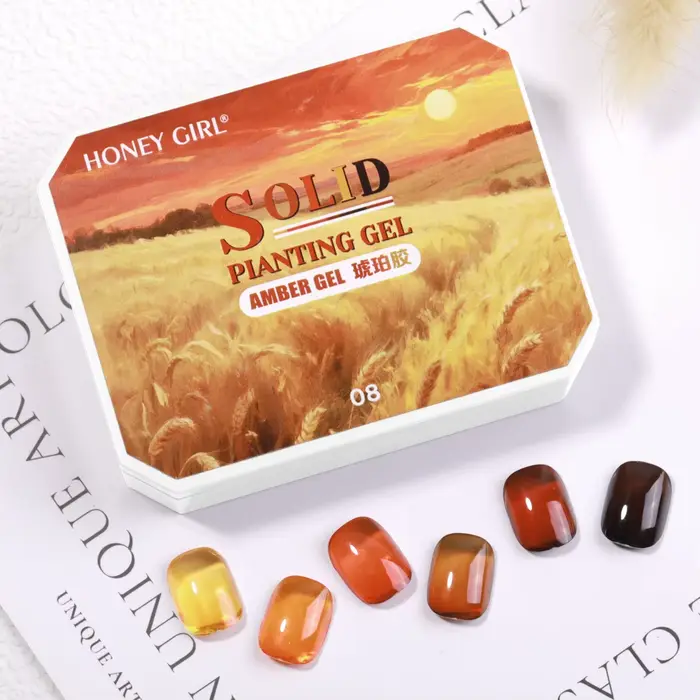 Vernis à ongles gel solide gelée ambre 9 couleurs