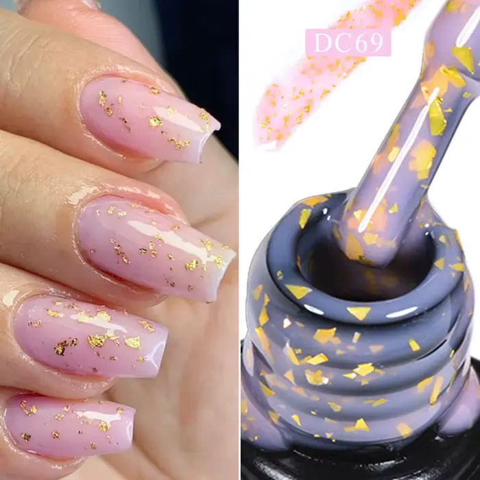 Mtssii 7ml or paillettes caoutchouc Base Gel vernis or rose blanc laiteux Semi Permanent UV LED Nail Art Gel