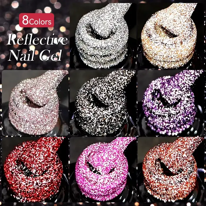 LIToxic-Verhéritage à Ongles Gel UV Semi-Permanent, Coulé, Paillettes, Brcorporelle, Effet Argent Ma