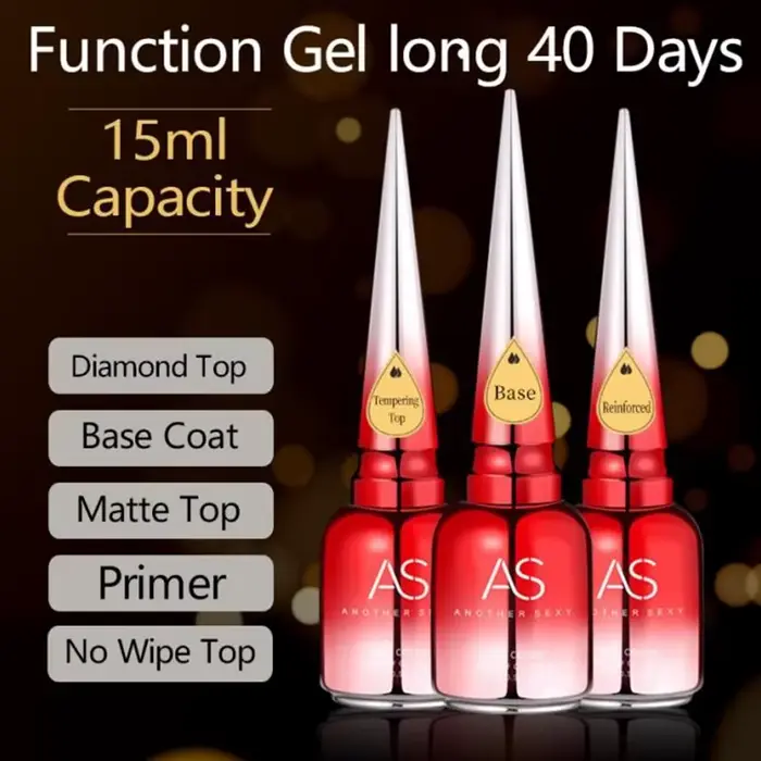 AS 15ml diamant couche de finition Gel vernis à ongles tremper UV LED Gel
