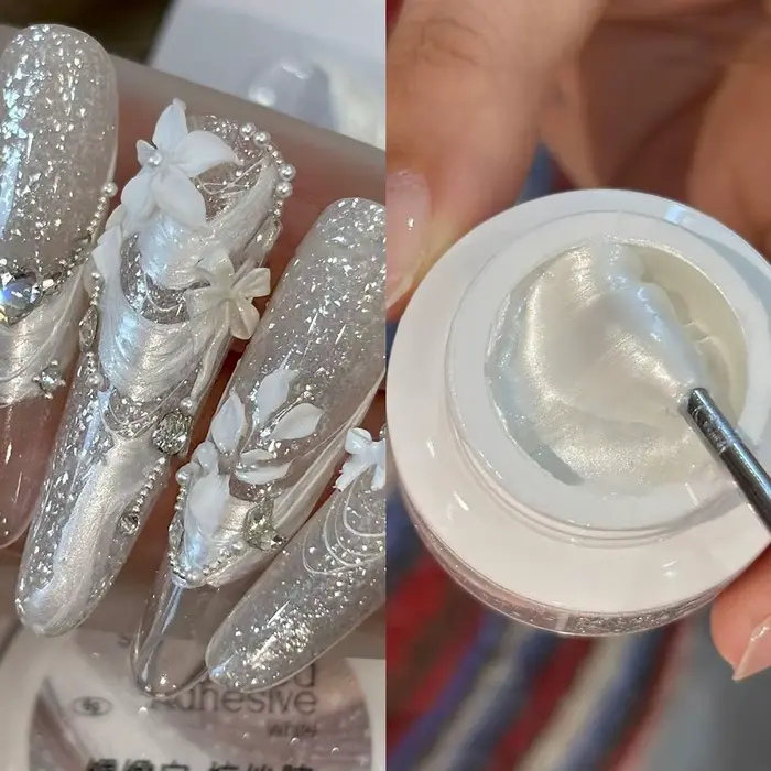 Gel extensible blanc soyeux pour ongles
