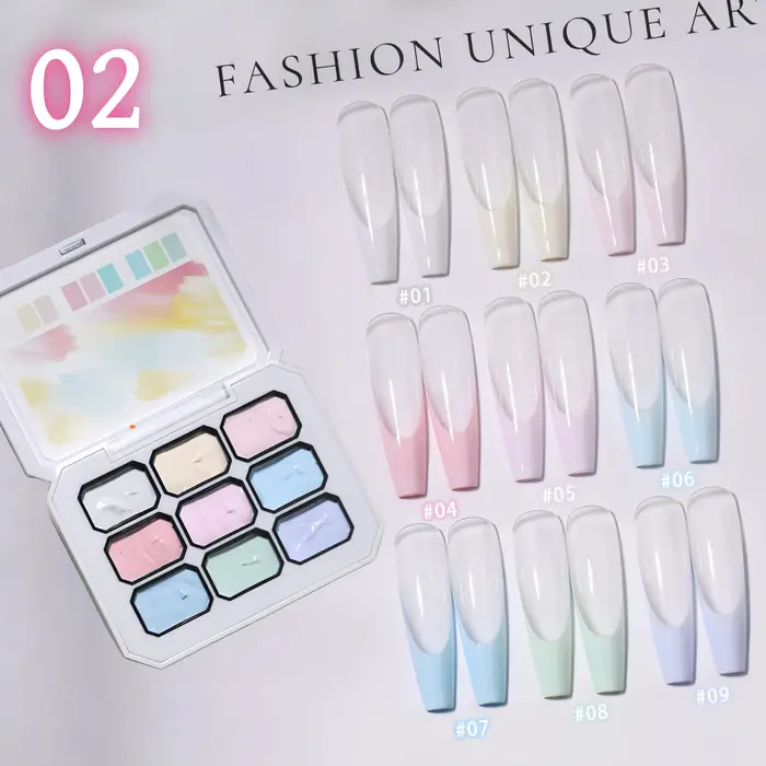Vernis à ongles solide 9 couleurs, rose, gel de peinture Macaron, vernis à ongles solide très pigmen