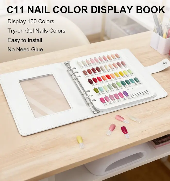 Le catalogue de couleurs de vernis à ongles peut être inséré et retiré. Tableau de présentation des couleurs pour la démonstration des couleurs des ongles dans les salons de manucure et les boutiques