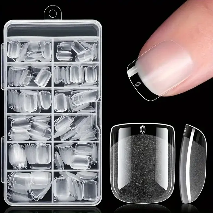 Faux ongles en gel souple pour femmes et filles