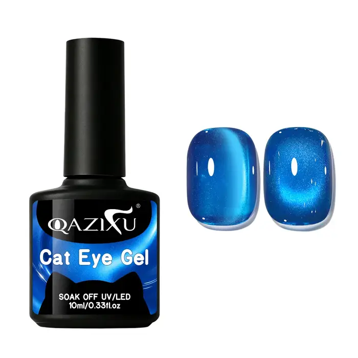 QAZIXU 10ml Vernis à ongles gel œil de chat bleu