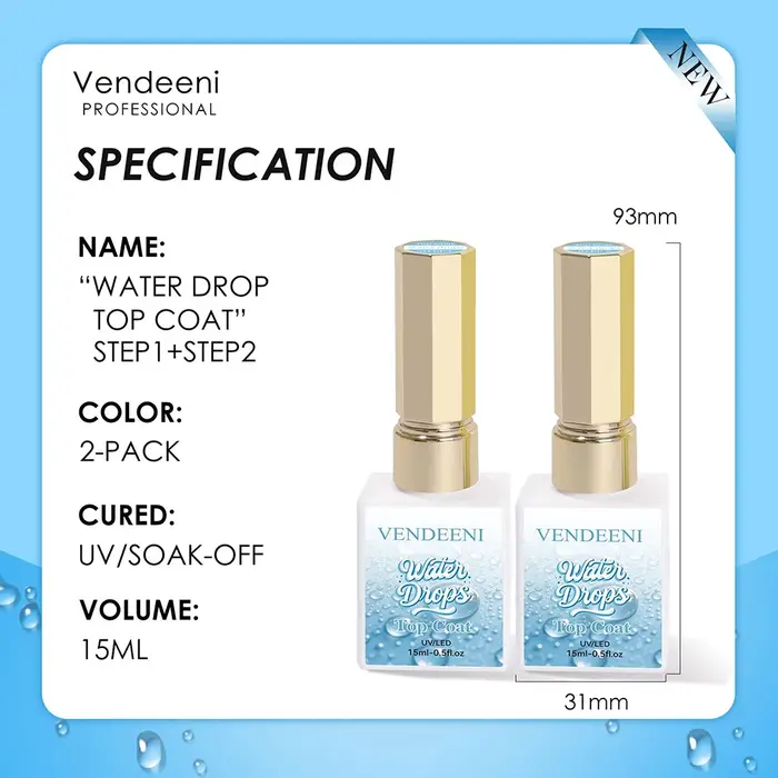 Vendeeni 15ml Gel de Base Facile à Retirer, Vernis à Ongles Fonctionnel UV LED, Sans Nécessité de Di