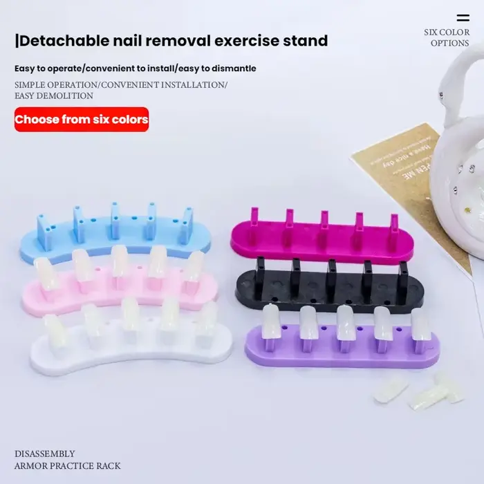 Combo d'outils pour nail art – Supports pour pointes d'ongles incurvés et droites avec présentoir pour étudiants
