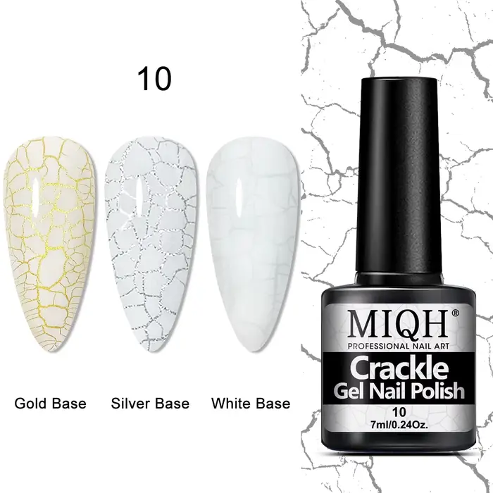 Gel de vernis à ongles craquelé, 7 ml/0,24 oz - Hypoallergénique, sans acétone, séchage par soufflag