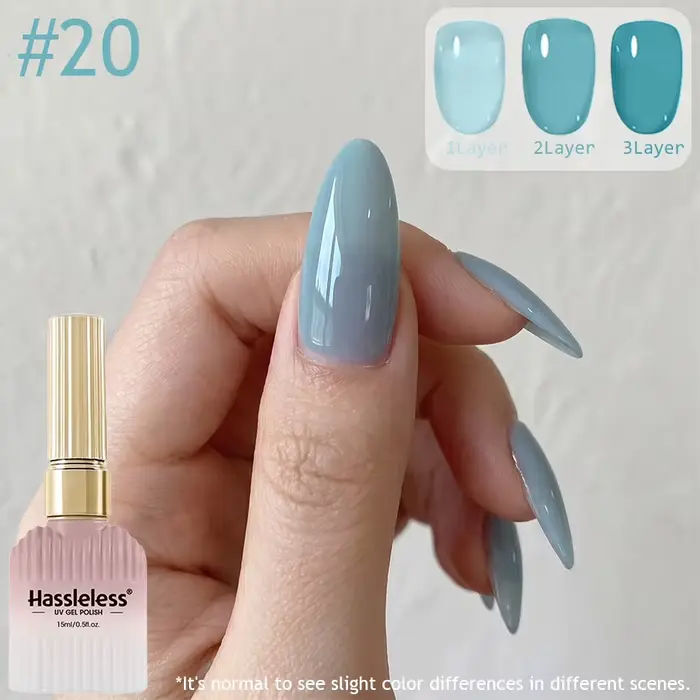 15ml Sans tracas # 20 Gels Turquoise Translucides