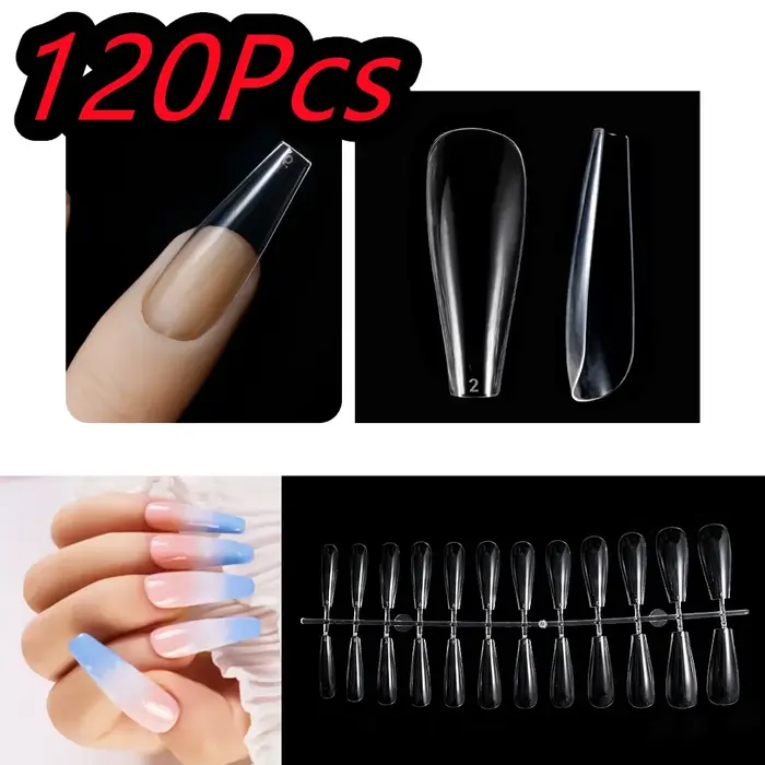 150 pièces/ensemble blanc français Gel ongles conseils moyen amande nu rose presse