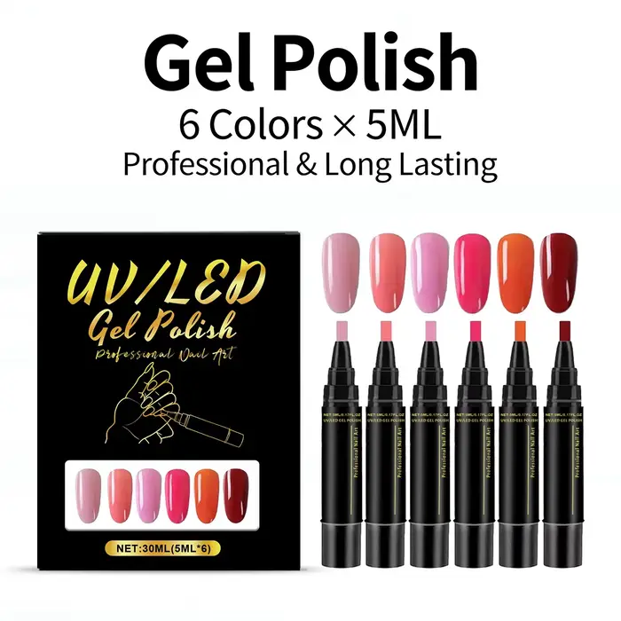 5ml ensemble de vernis à ongles Gel bricolage Nail Art Design 6 pièces manucure peinture Gel Kit longue durée mode