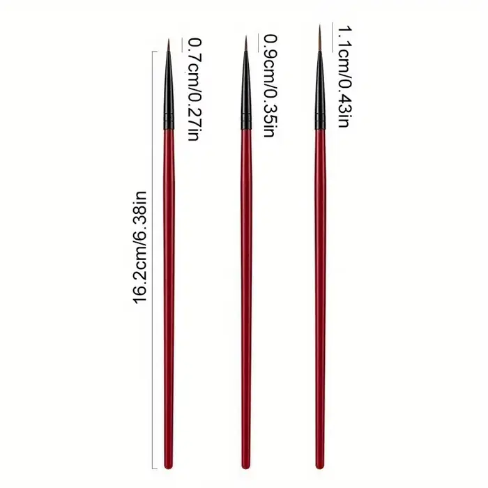 Pinceau de peinture pour Nail Art, 3 pièces/ensemble, stylo à dessin de ligne à fines rayures, point