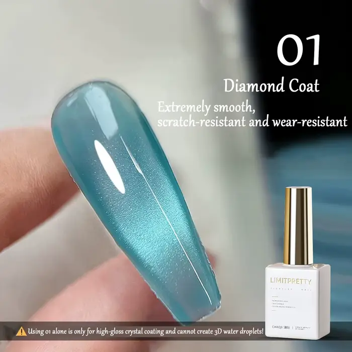 Gel à ongles auto-formant effet goutte d'eau, gel vernis effet cristal 3D et top coat sans résidu, t
