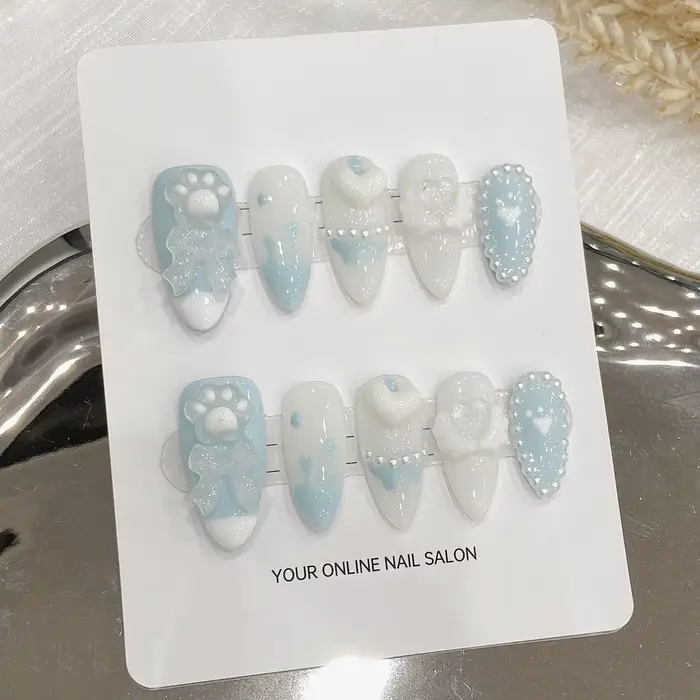 Faux Ongles à Pression Fait à la Main