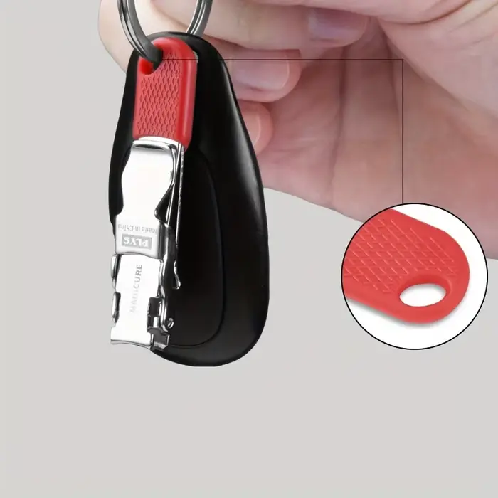 Mini coupe-ongles pliable et Portable en acier inoxydable, avec porte-clés, outil de pédicure pratiq