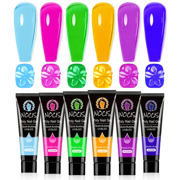 Kit de gel pour ongles NOCIS Neon Poly - Solution d'extension d'ongles brillante