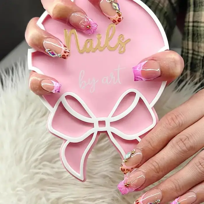 Arc pour technicien d'ongles, Salon de beauté, publicité, accessoire de Nailfie portatif, Signnail d'affaires, cadeau d'artiste, médias sociaux, accessoire pour ongles