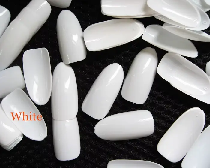 500 faux ongles en gel UV acrylique de forme ovale à couverture complète pour manucures et nail art,