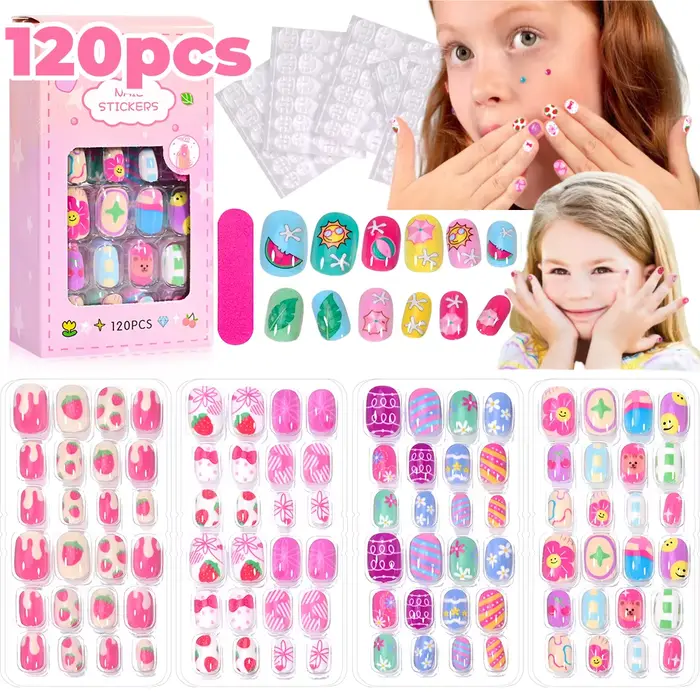 120 pièces enfants presse sur ongles