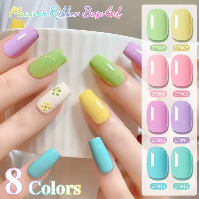 Vernis à ongles en gel de base en caoutchouc Macaron