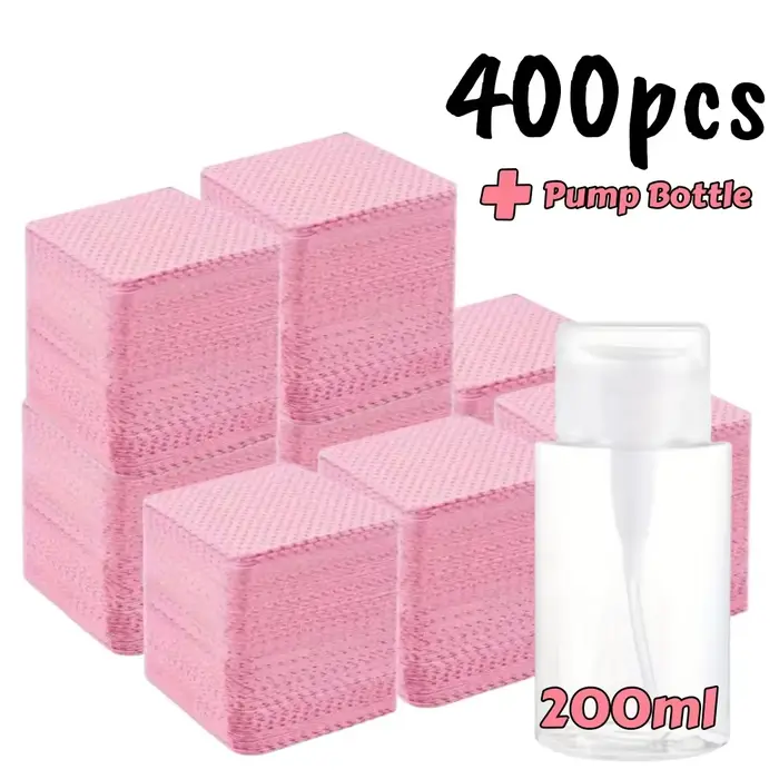 20/600 pièces lingettes à ongles non pelucheuses Gel tissus de nettoyage tampons dissolvant de vernis